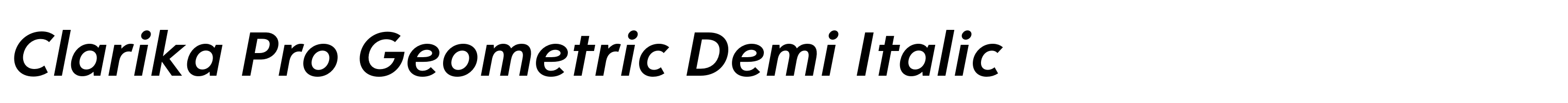 Clarika Pro Geometric Demi Italic